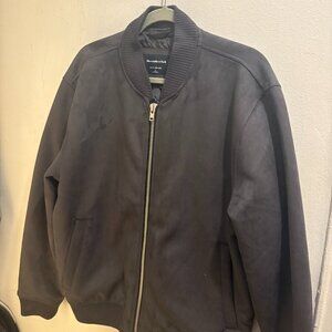 Abercrombie Grey Suede Bomber